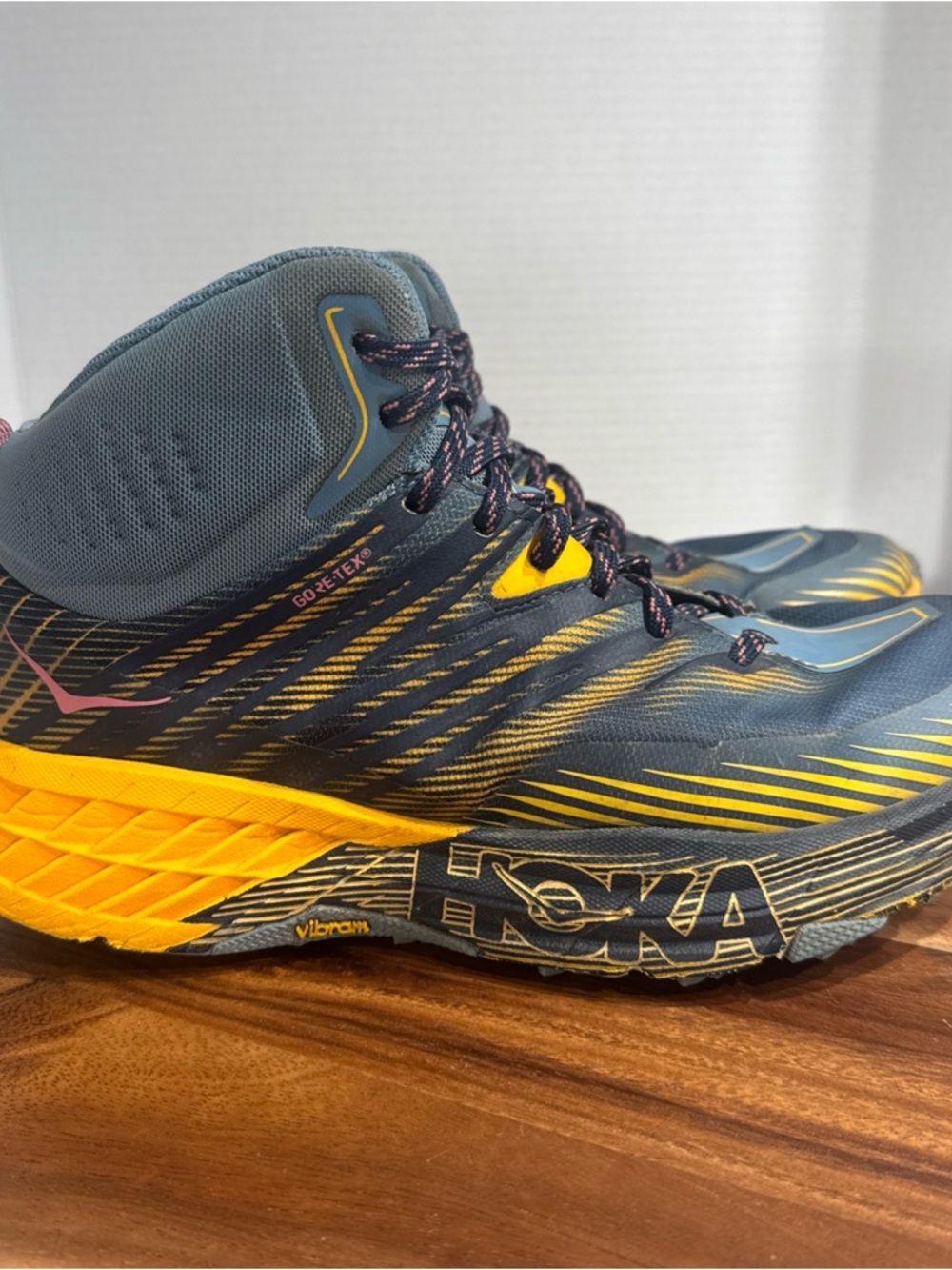 Hoka W Speedgoat Mid 2 GTX Shoes Provincial Blue/Saffron Women’s Size 9.5